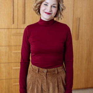 Merino rolák Astrid s dl. rukávem vínový Velikost: XL