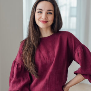 Mušelínová halenka Coco bordó Velikost: XL