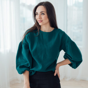 Mušelínová halenka Coco nefritová Velikost: L