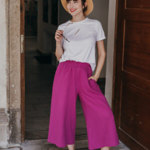 Mušelínové culottes Esme fuchsiové Velikost: M