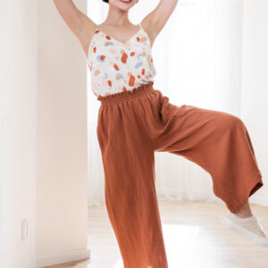 Mušelínové culottes Esme hnědé Velikost: XS