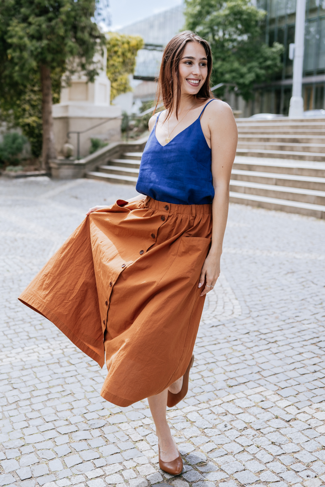 Skořicově hnědá sukně Lina Velikost: XL