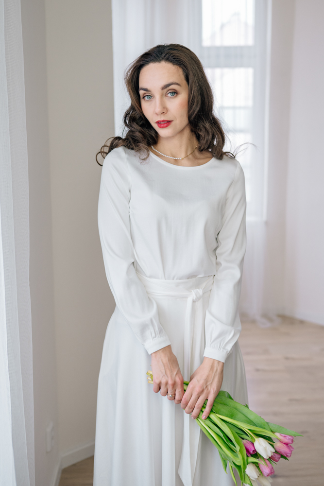 Slavnostní halenka Lila bílá Velikost: XL