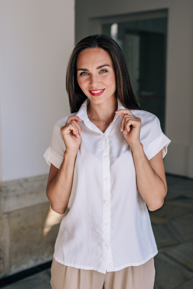 Tencelová košile Vero mléčně bílá Velikost: L