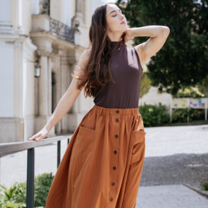 Žebrované tílko Rue hnědé Velikost: XS