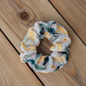Mušelínová gumička scrunchie Citrony