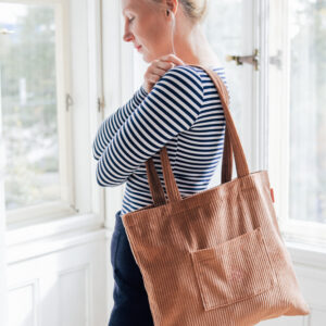 Manšestrová taška Shopper hnědá 2